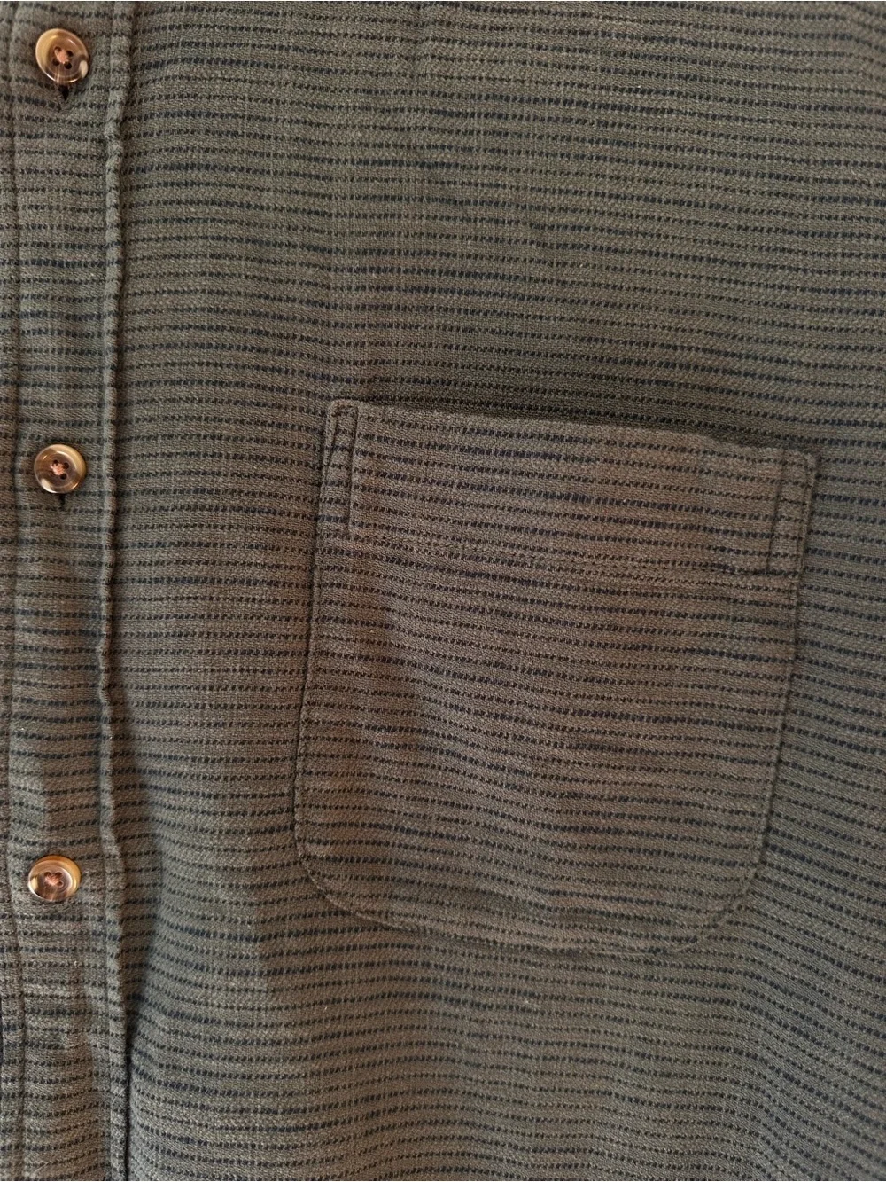J.Crew Men’s Slub Dobby Shirt in Loren green Navy Stripe Button Down size Large